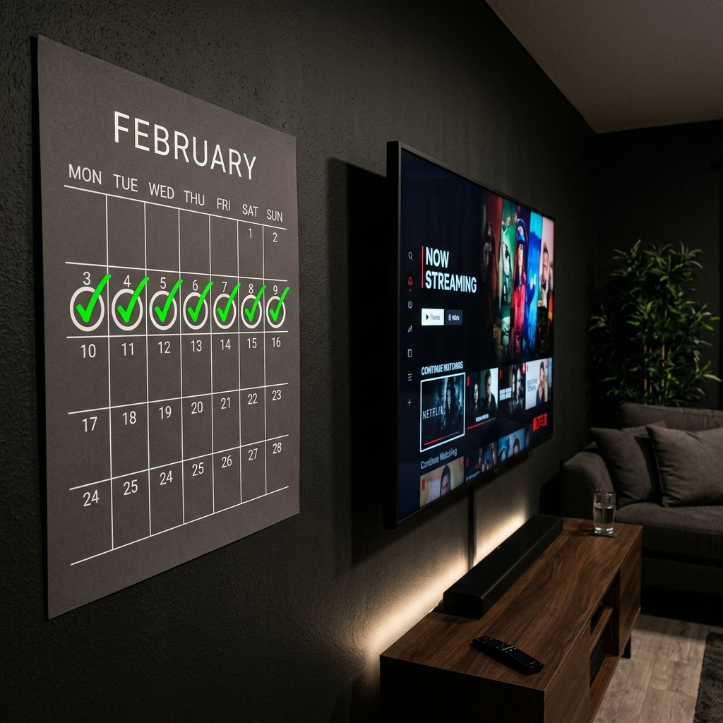 Calendário de 7 dias para teste IPTV